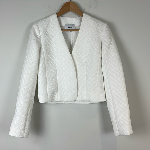 Suncoo Paris White Herringbone veste diego Blazer TO (Extra Small) - Picture 1 of 10